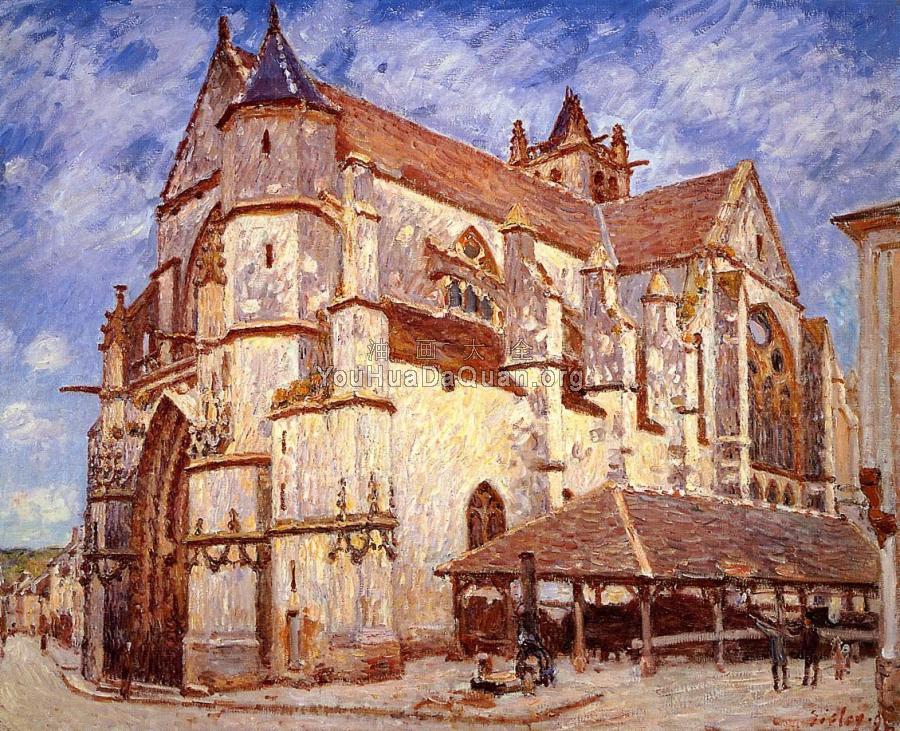 The Church at Moret, Afternoon - 阿尔弗莱德·西斯莱